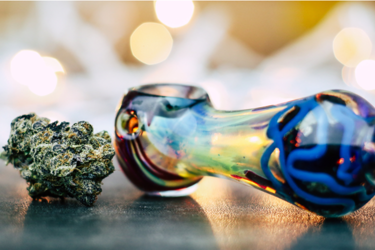 smoking from a bowl side view