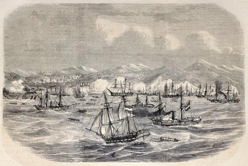 Antique,Illustration of Ships with Hemp Rope